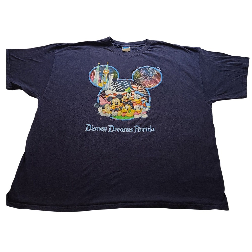 Disney Dreams Florida Mickey Mouse Friends Navy Blue Graphic T-Shirt Men's 3XL